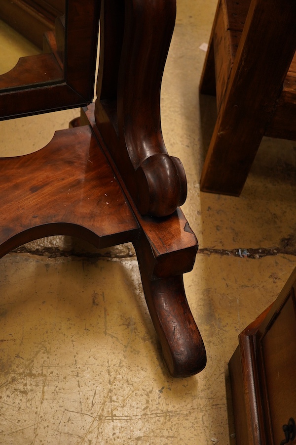 A Victorian mahogany cheval mirror, width 84cm, height 160cm